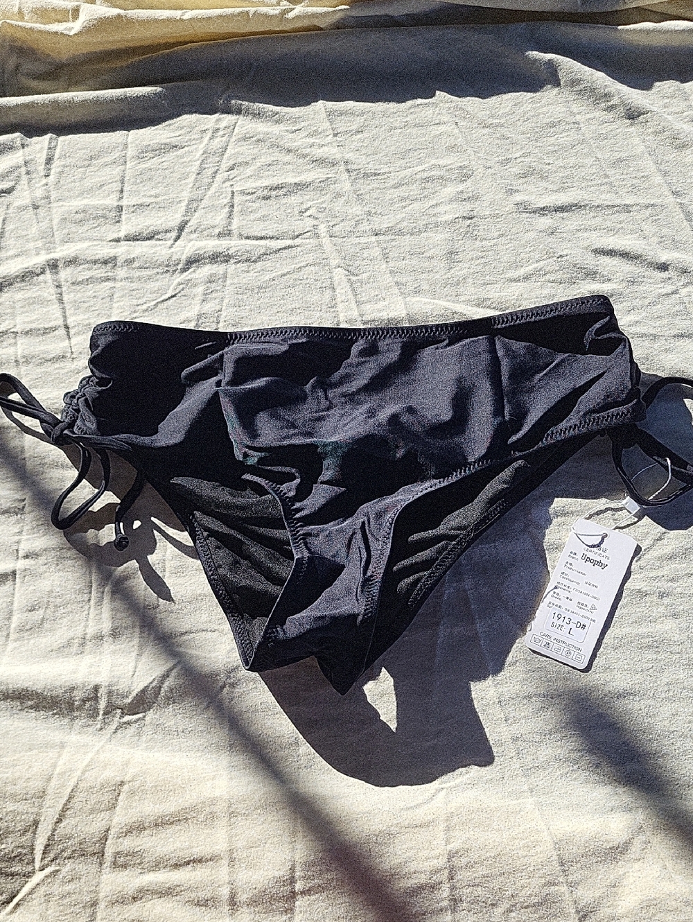 Black Side-Tie Bikini Bottoms